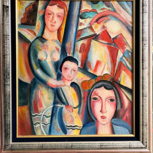 Marcel HOCQ (1933-2021): "Au square» peinture