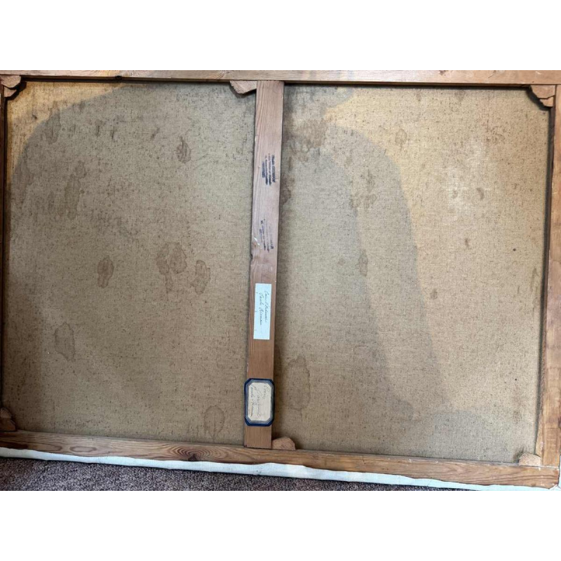 Paule BISMAN “Pêcheurs dans un coin d'Ardenne“ oil on canvas