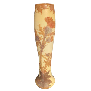 Vase LEGRAS Saint-Denis décor aux chardons ht : 40 cm