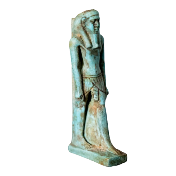 Amulet Nefertoum greenish turquoise earthenware, Egypt, Late Period to Ptolemaic Period