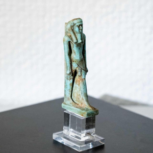 Amulet Nefertoum greenish turquoise earthenware, Egypt, Late Period to Ptolemaic Period