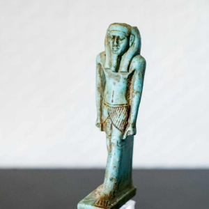 Amulet Nefertoum greenish turquoise earthenware, Egypt, Late Period to Ptolemaic Period