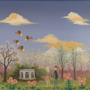 LAGARDE Jean-Pierre oli on canvas "Eveil printanier"