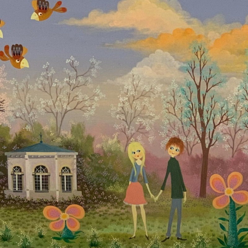 LAGARDE Jean-Pierre oli on canvas "Eveil printanier"