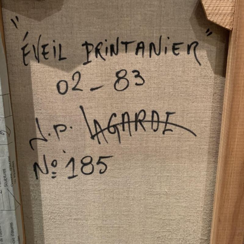 LAGARDE Jean-Pierre oli on canvas "Eveil printanier"