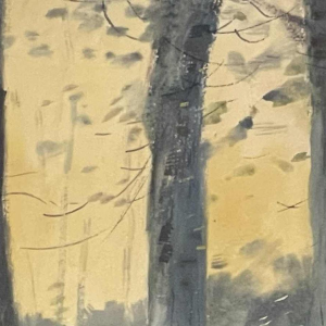 Maurice Hagemans aquarelle « le troupeau de moutons et son berger »