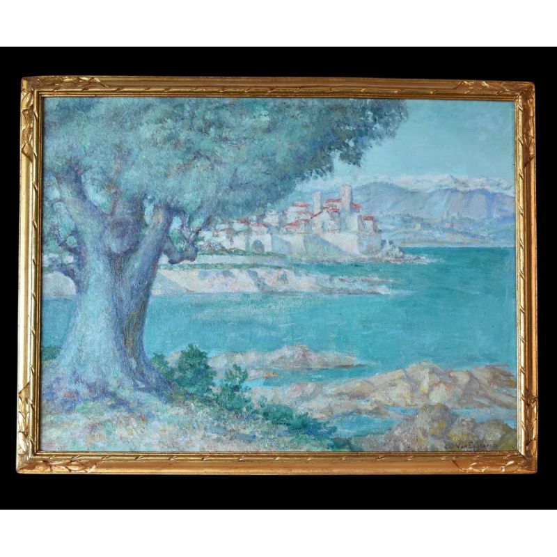 Édouard Van Esbroeck (1869–1949) – Peintre belge - Huile sur toile datée 1927 – Vue marine