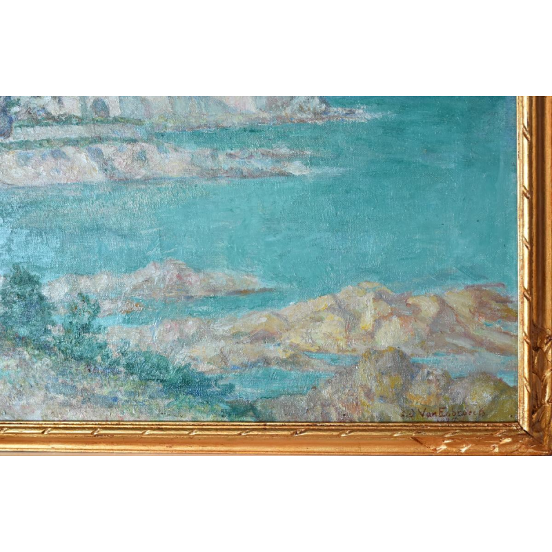 Édouard Van Esbroeck (1869–1949) – Belgian painter – Oil on canvas dated 1927 – Marine view