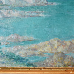 Édouard Van Esbroeck (1869–1949) – Belgian painter – Oil on canvas dated 1927 – Marine view