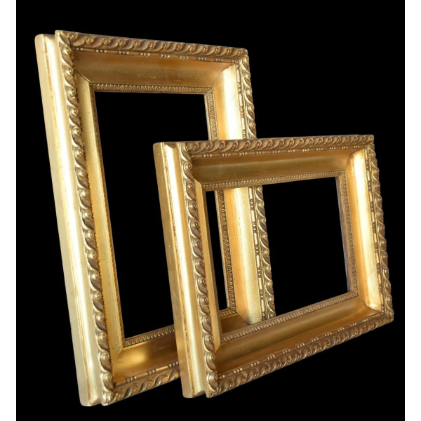 Pair of antique gilt leaf frames – 19th century