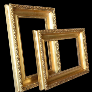 Pair of antique gilt leaf frames – 19th century