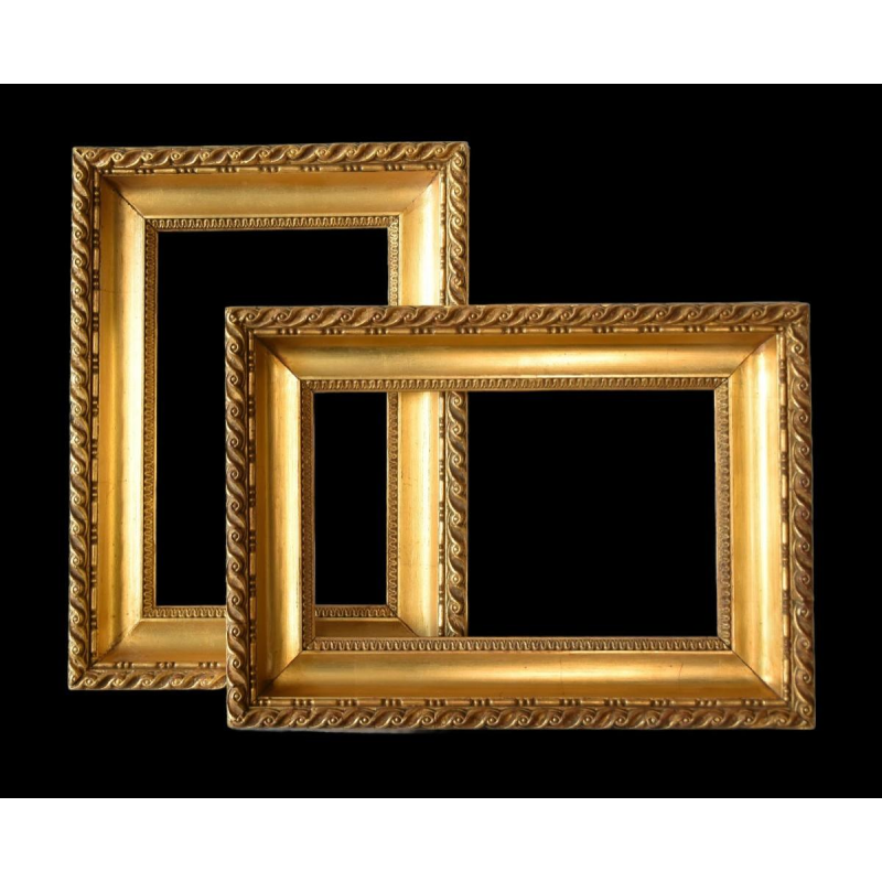 Pair of antique gilt leaf frames – 19th century