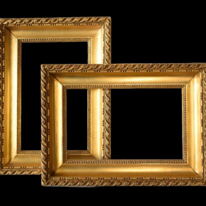Pair of antique gilt leaf frames – 19th century