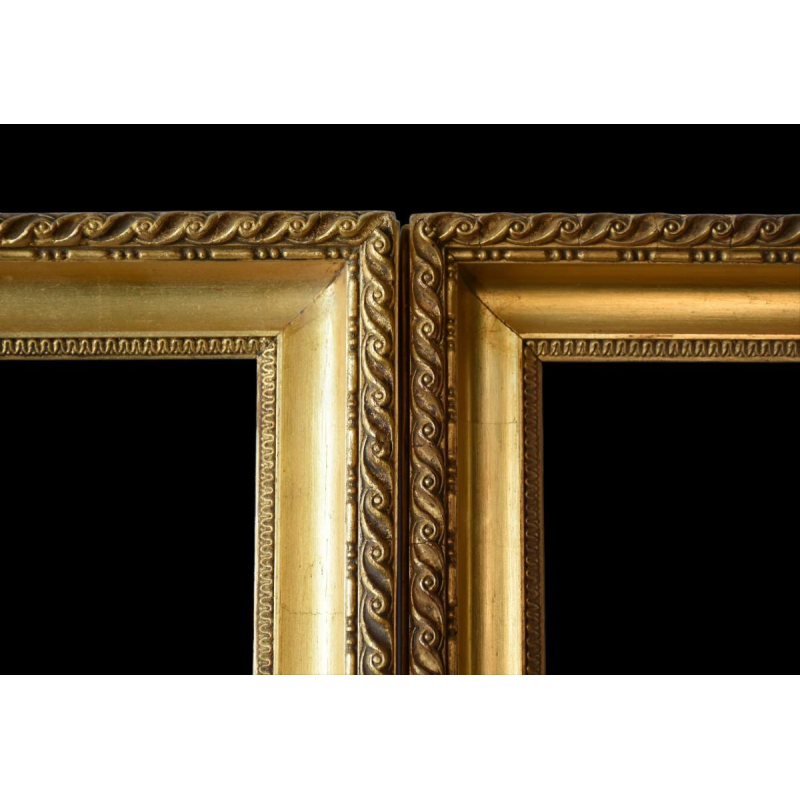 Pair of antique gilt leaf frames – 19th century
