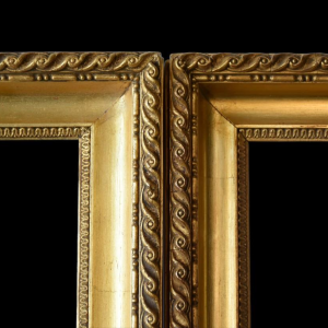 Pair of antique gilt leaf frames – 19th century