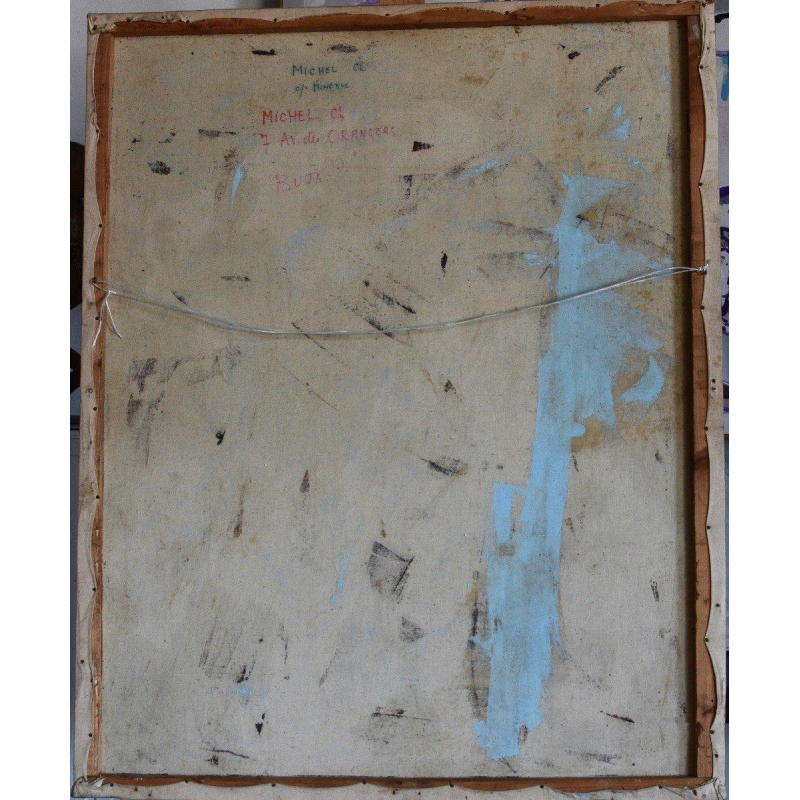 KITENGE Joseph, scène de danse traditionnelle, huile sur toile, Congo XXe s