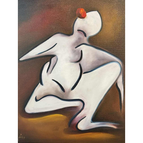 SIOB "de clown" schilderij olie op doek