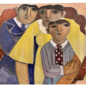 René Dessainte: « Arthur 1st of the classroom » painting oil on canvas