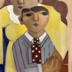 René Dessainte: « Arthur 1st of the classroom » painting oil on canvas