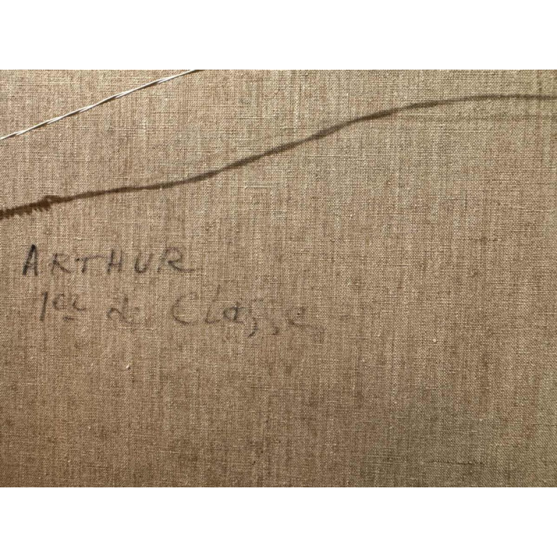 René Dessainte: « Arthur 1er de classe » peinture huile sur toile