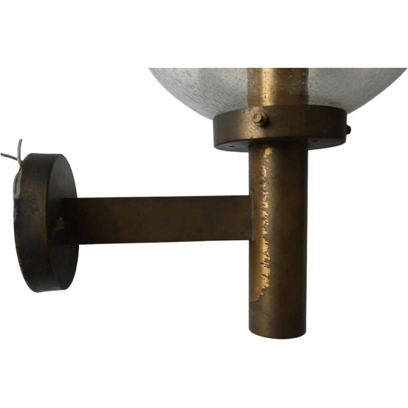 Glashütte Limburg, paar wandlampen, glazen bollen, ca 1970