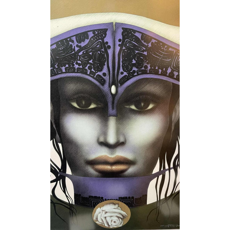 Jef van Tuerenhout " Visage de femme " Épreuve d'Artiste Sérigraphie, ca 1970