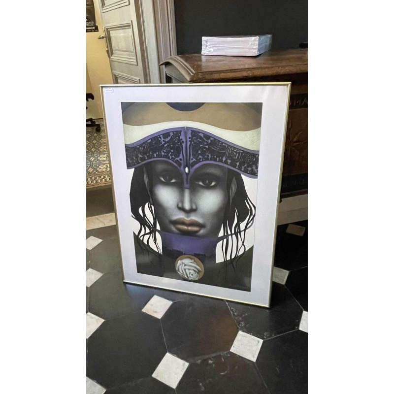 Jef van Tuerenhout " Visage de femme " Épreuve d'Artiste Sérigraphie, ca 1970