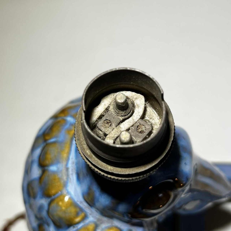 Pelican' sculpture lamp base / inkwell Art Deco in fine glazed stoneware, ca 1930