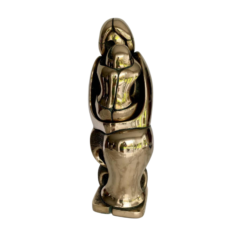 Domenico Colanzi “Maternité“ sculpture en bronze doré, Italie fin XXe s