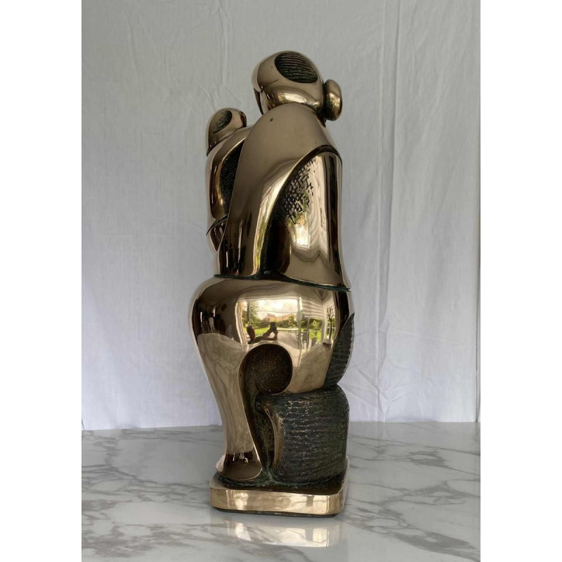 Domenico Colanzi “Maternité“ sculpture en bronze doré, Italie fin XXe s