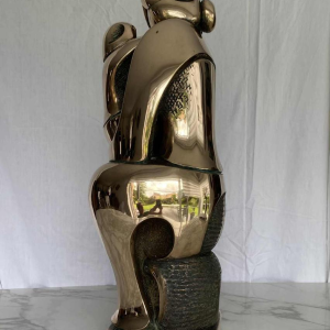 Domenico Colanzi “Moederschap” sculptuur in verguld brons, Italië eind 20e eeuw