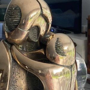 Domenico Colanzi “Maternité“ sculpture en bronze doré, Italie fin XXe s