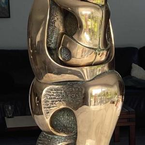 Domenico Colanzi “Maternité“ sculpture en bronze doré, Italie fin XXe s