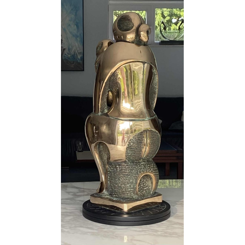 Domenico Colanzi “Moederschap” sculptuur in verguld brons, Italië eind 20e eeuw