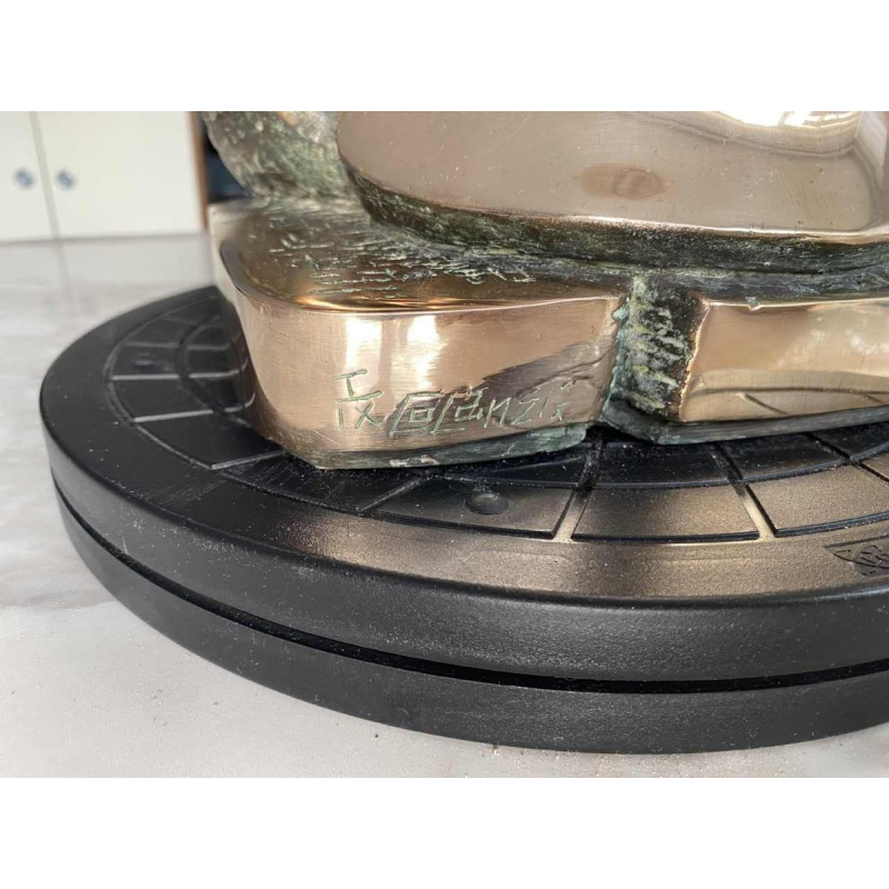 Domenico Colanzi “Moederschap” sculptuur in verguld brons, Italië eind 20e eeuw