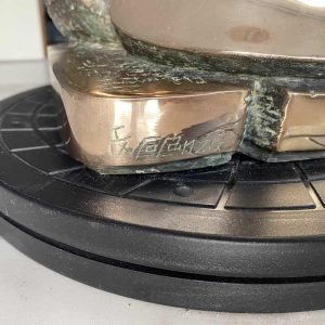 Domenico Colanzi “Moederschap” sculptuur in verguld brons, Italië eind 20e eeuw