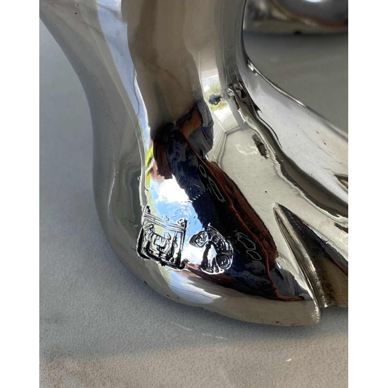 Laszlo Tibay "Dachshund" Sculpture of a dog in stainless steel