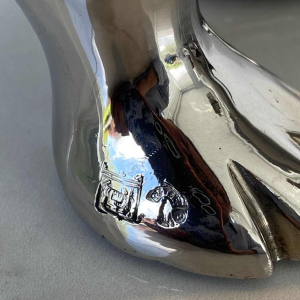 Laszlo Tibay "Dachshund" Sculpture of a dog in stainless steel