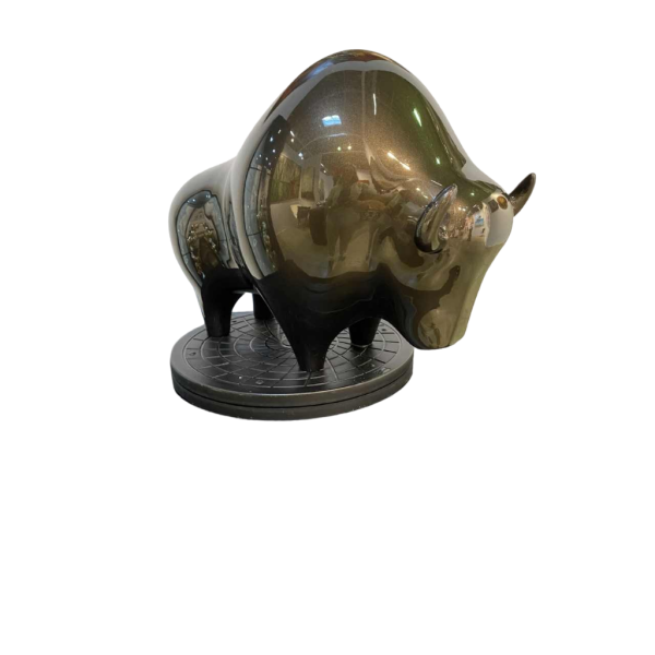 Laszlo Tibay ‘Bizon’ lacquered bronze sculpture