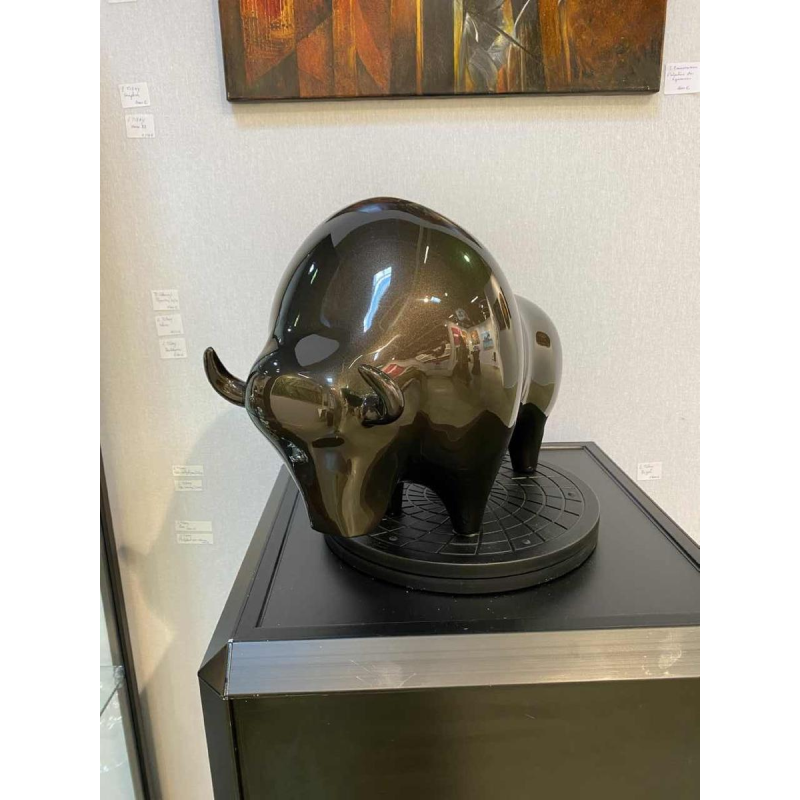 Laszlo Tibay ‘Bizon’ lacquered bronze sculpture