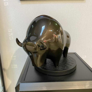 Laszlo Tibay ‘Bizon’ lacquered bronze sculpture