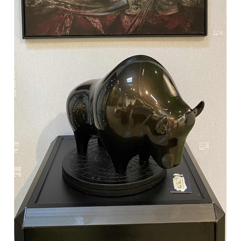 Laszlo Tibay "Bizon" sculpture en bronze laqué