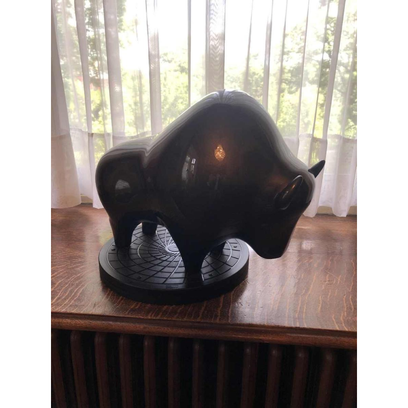 Laszlo Tibay ‘Bizon’ lacquered bronze sculpture