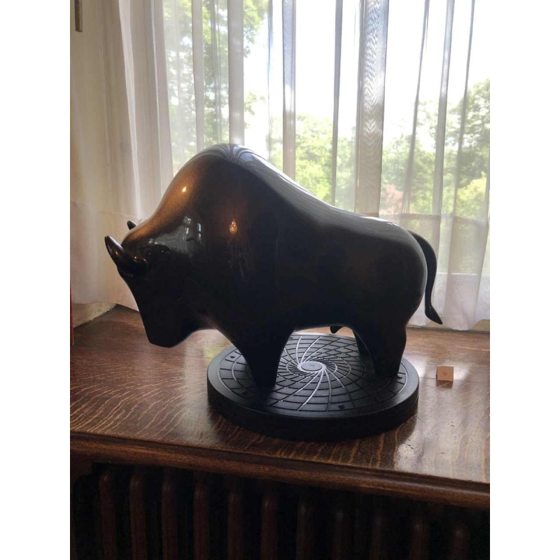 Laszlo Tibay ‘Bizon’ lacquered bronze sculpture