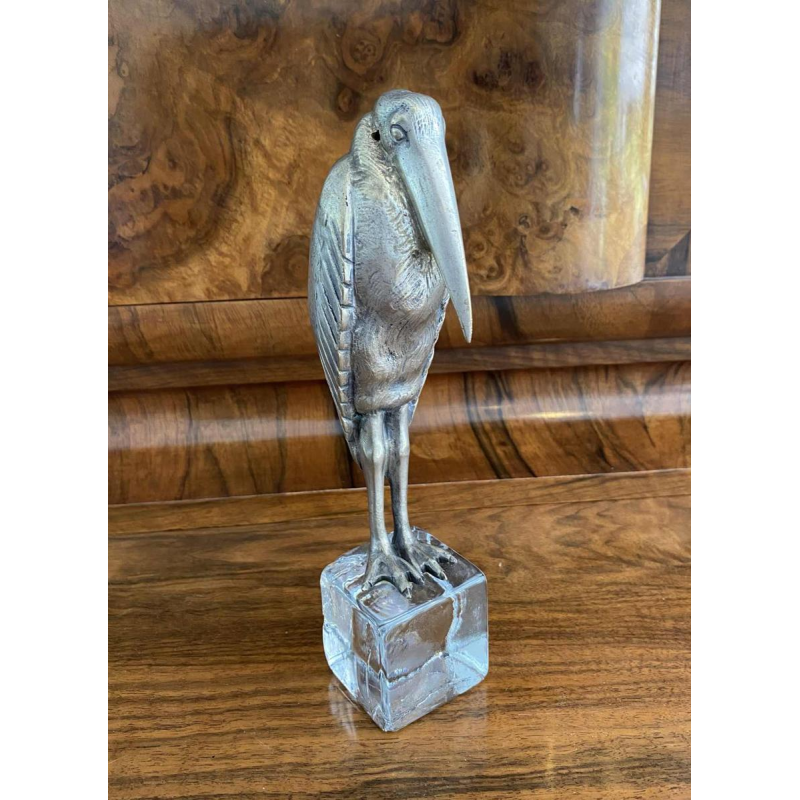 Marcel Guillemard Fondeur “Marabout“ sculpture Art Déco en bronze argenté, ca 1930