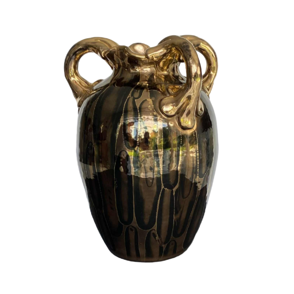 Louis Auguste Dage, vase en céramique mordorée