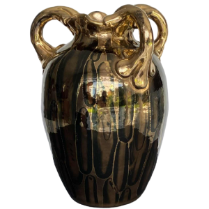 Louis Auguste Dage, bronze ceramic vase