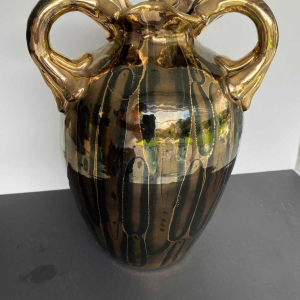 Louis Auguste Dage, vase en céramique mordorée