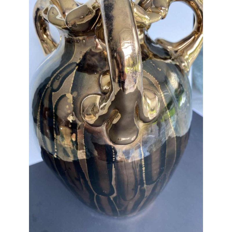 Louis Auguste Dage, bronze ceramic vase