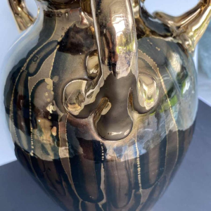 Louis Auguste Dage, bronze ceramic vase